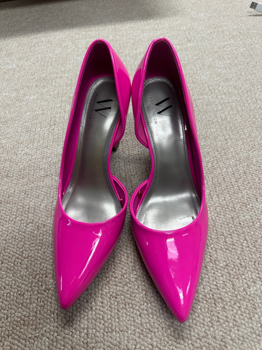 Worthington Women's Hot Pink Patent Pointed-Toe High Heels size 8 - Picture 5 of 5